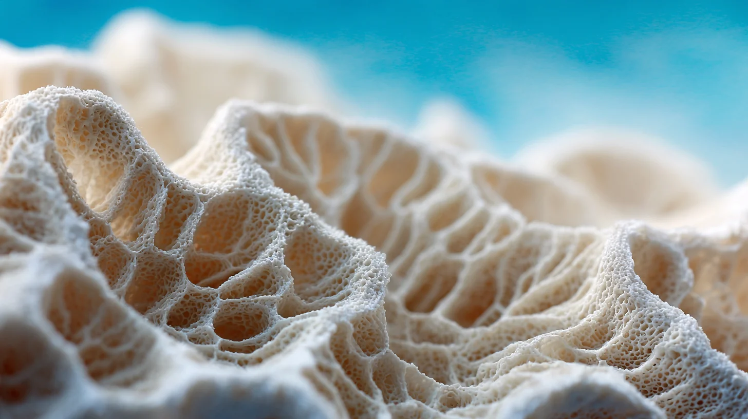 Stony coral skeletal structure in close-up